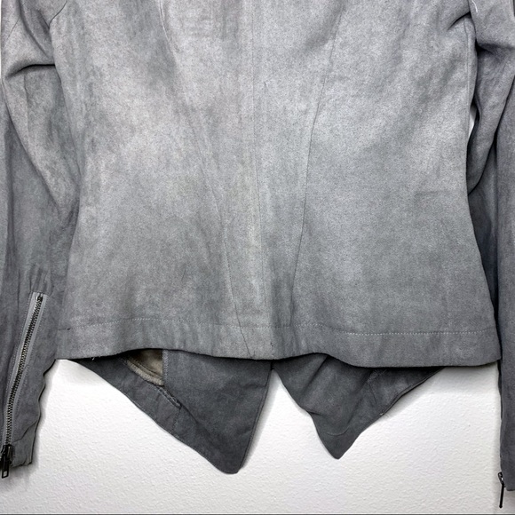 Rampage | Grey Asymmetrical Faux Suede Jacket - S - Picture 8 of 9